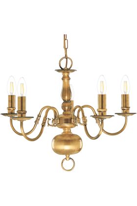 Searchlight Flemish 1019-5AB antiek messing kroonluchter