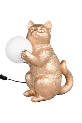 Reality Bobo R56561002 tafellamp in de vorm van een zwart aapje die een messing fitting met E27 peertje omhoog houdt