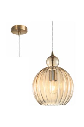 Freelight Gloriana H9825A amber kleurige glazen hanglamp
