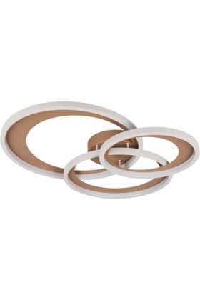 Trio Granada 673810332 grote zwart met gouden plafondlamp van drie in elkaar gedraaide cirkels