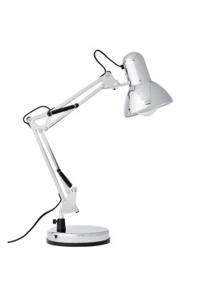 Brilliant Henry 92706/15 chromen bureaulamp met scharnierende arm
