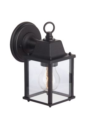 Brilliant Irvin 96186/06 zwart buitenlamp met vierkante hangende lantaarn met vier transparante glazen ruitjes