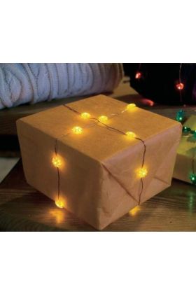 Konstsmide lichtsnoer 20 gele LED sterretjes op batterij 1269-000