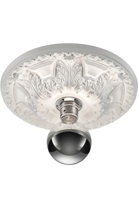 Trio Lilly 603300101 ronde plafonnière van overschilderbaar gips met werkje erin met een kopspiegellamp