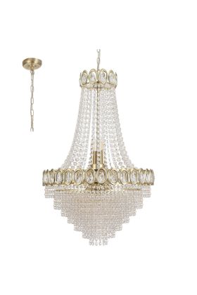 Searchlight Louis Phillipe 1711-11CC chromen zakkroonluchter van kristal met een diameter van 54cm