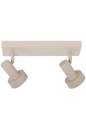 Freelight Lunata creme kleurige spot met een lengte van 30cm met twee spotjes voor een GU10 LED lamp