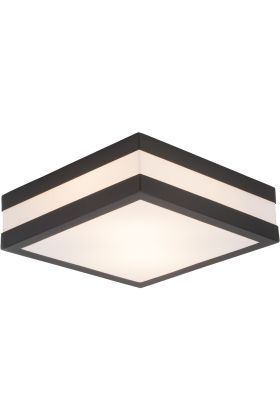 Brilliant Matteo 96233/63 vierkante antraciet grijze plafonniere voor buiten met licht opzij en naar beneden