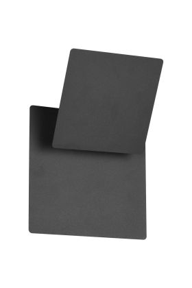 Trio Mio zwarte wandlamp met naar boven gedraaide draaibaar vierkant met LED paneel voor indirect licht