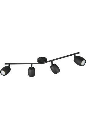 Reality Nancy staalkleurig plafondspot van 47,5 cm lang met drie metalen spotjes met GU10 lamp