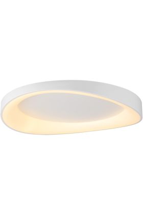 Freelight Duna PL3220W witte ronde plafonniere van 60cm met golvende onderzijde en lichtgevende rand rondom