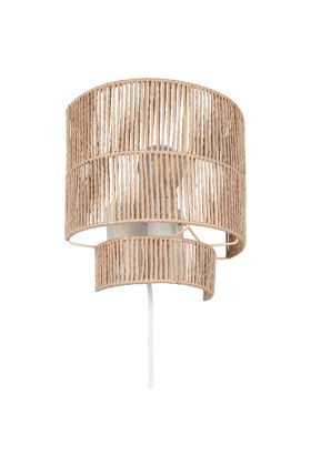 Casalum Satna wandlamp van 24cm breed gemaakt van papiergaren met snoer naar een stopcontact