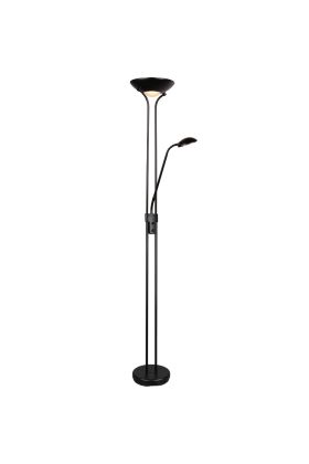 Trio Spock R42292132 zwarte uplighter met leeslamp