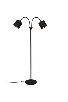 Trio Tommy R46332079 vloerlamp met zwarte kapjes van textiel
