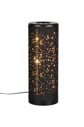 Reality Taco R52801002 brandende zwarte tafellamp met gaatjes motief
