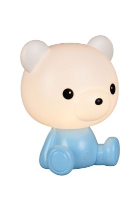 Reality Cutie R57991112 blauwe kinderlamp in de vorm van een beer met lichtgevende kop met wit licht