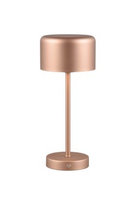 Trio Jeff R59151165 koffiebruin oplaadbaar tafellampje op batterijen van metaal