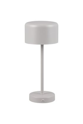 Trio Jeff R59151177 warm grijs oplaadbaar tafellampje op batterijen van metaal