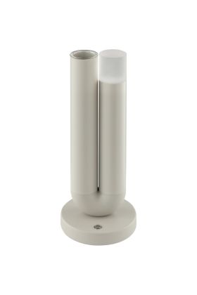 Brilliant Razor zwarte oplaadbare tafellamp van 26 cm hoog met rond rookglazen kap van 12 cm in diameter