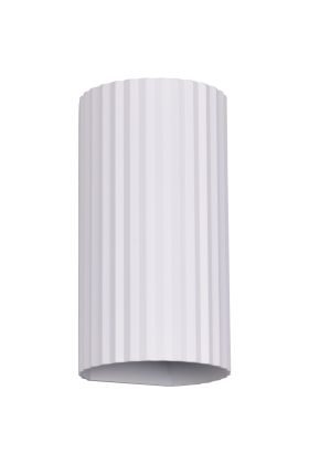 Trio Soka 267700231 wit geribbelde buisvormige updown wandlamp van metaal