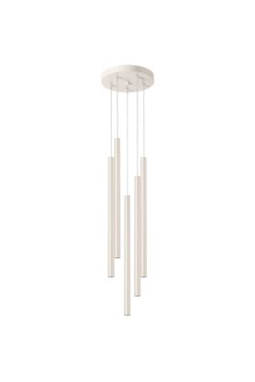 Sollux Pastelo SL.1516 beige hanglamp met vijf buisvormige kappen