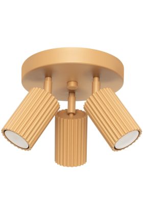 Sollux Karbon SL.1563 goudkleurig geribbelde drie spot