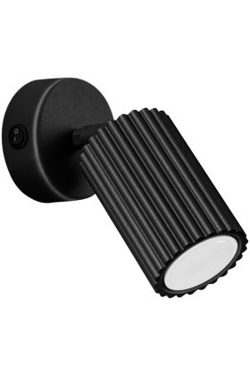 Sollux Karbon SL.1579 zwarte geribbelde wandspot