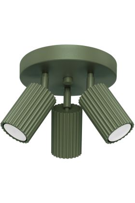Sollux Karbon SL.1620 olijf groene geribbelde drie spot