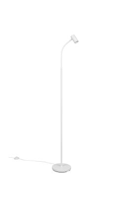 Reality Taryn witte staande leeslamp van 133,5 tot 141 cm hoog met klein spotje met 35mm GU10 lamp
