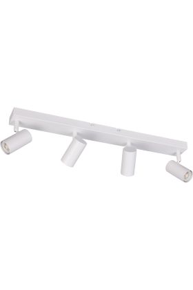 Reality Taryn compacte witte plafondspot met plafondbalk van 62cm en vier 35mm GU10 spotjes