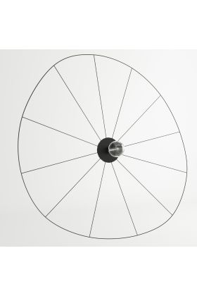 Thoro Eskola TH.014CZ grote zwarte platte golvende wandlamp van draadstaal