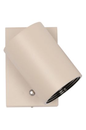 Freelight Picchio W8501C vooraanzicht creme wandspot met touchdimmer en stukje binnenzijde spot