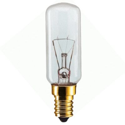 Buislampje van 25mm en 85mm hoog met E14 fitting en helder glas