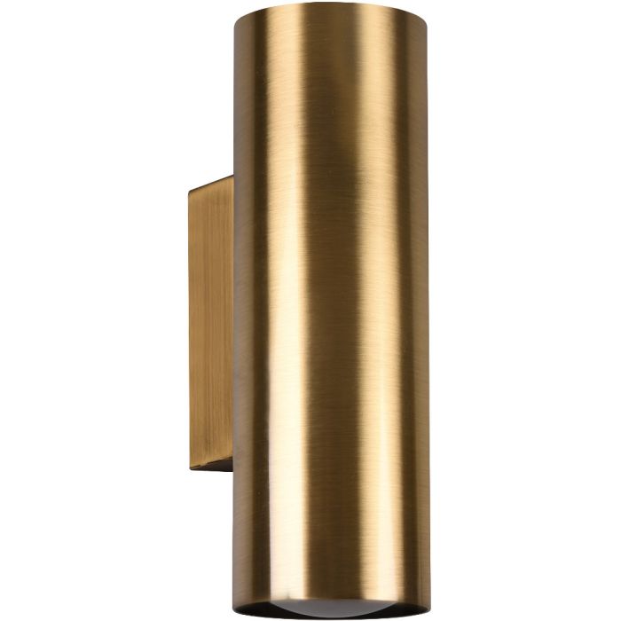 Messing kleurige wandlamp voor strijklicht naar boven en beneden